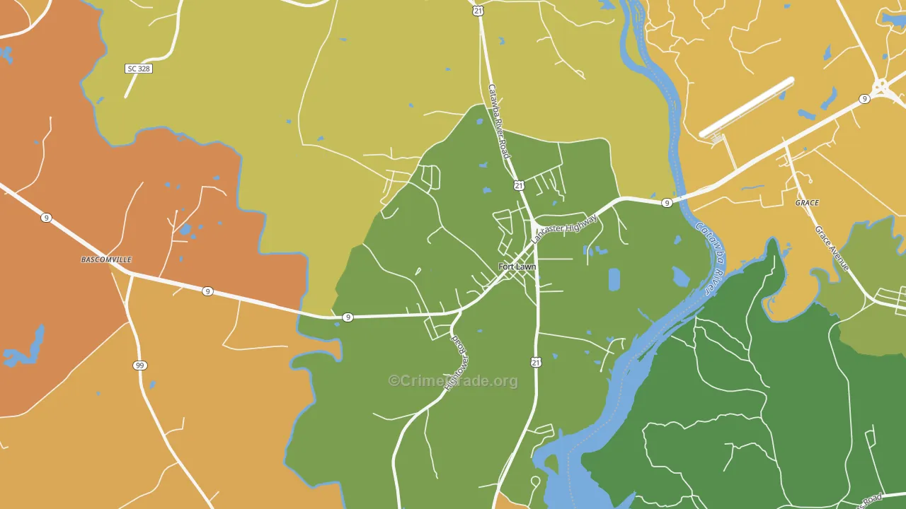 Fort Lawn, SC Map of Assault Rates