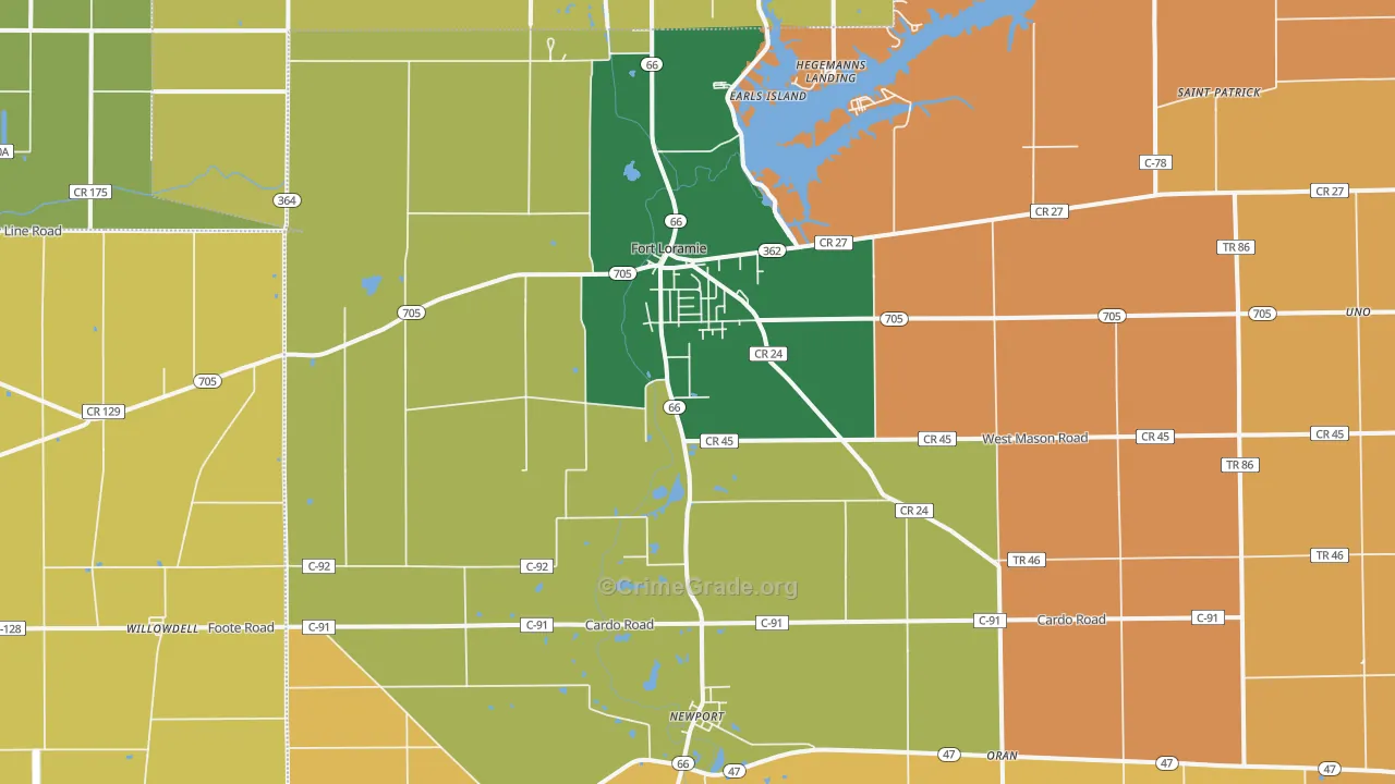 Fort Loramie, OH Map of Assault Rates