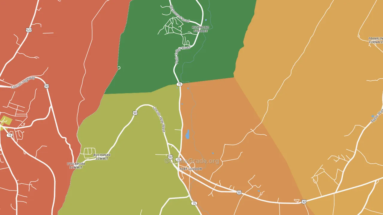 Fort Loudon, PA Map of Assault Rates