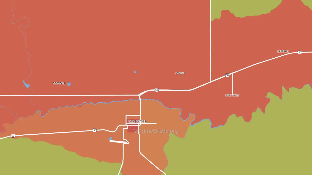 Fort Lyon, CO Map of Assault Rates