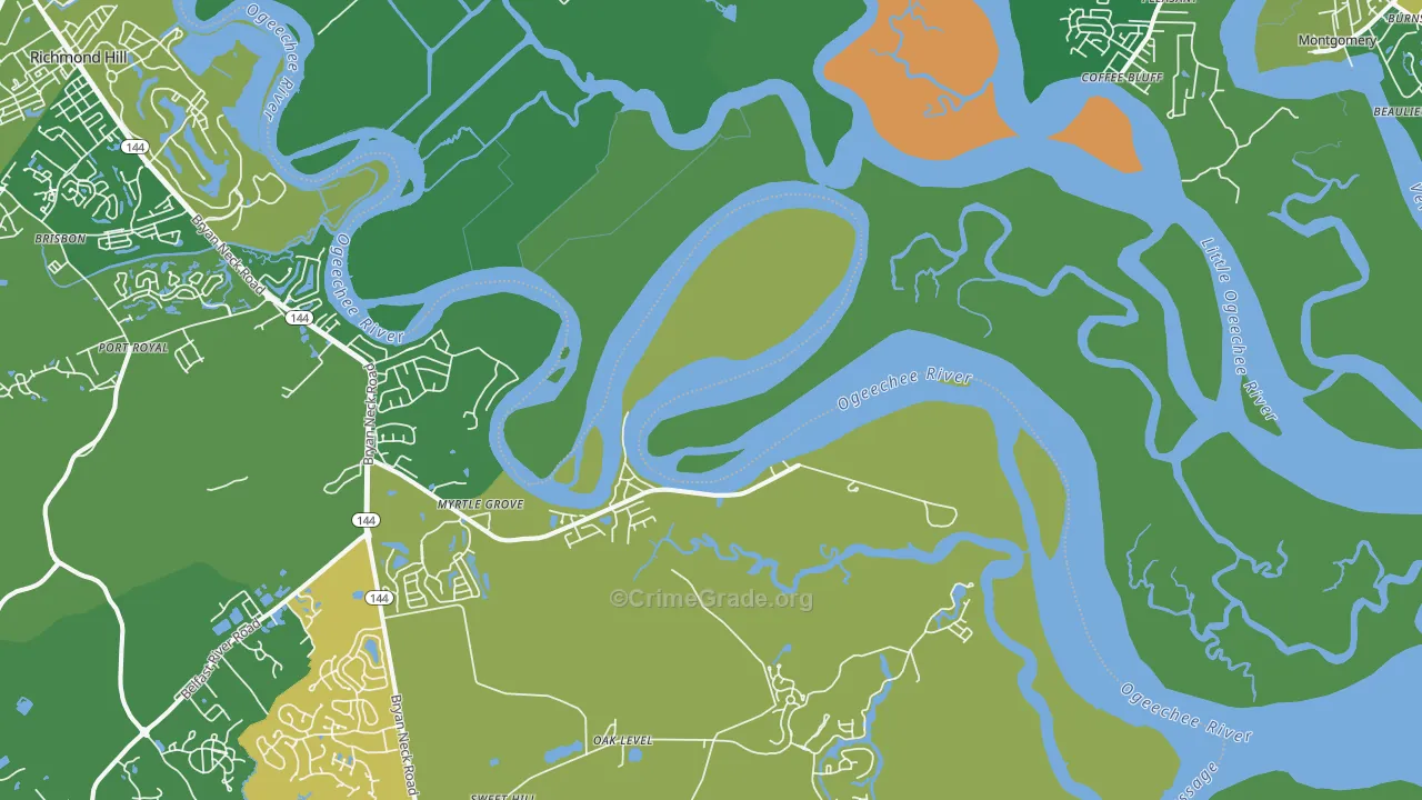 Fort McAllister, GA Map of Assault Rates