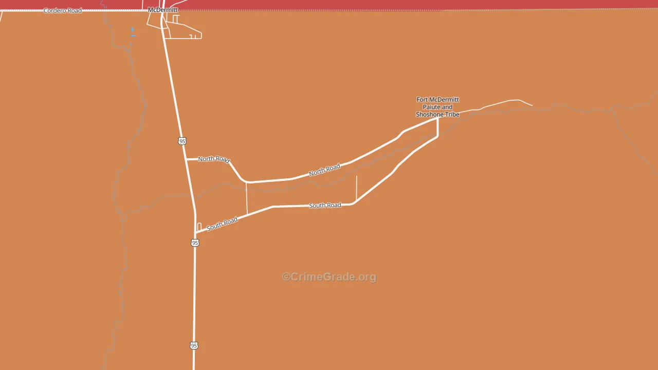 Fort McDermitt, NV Map of Assault Rates