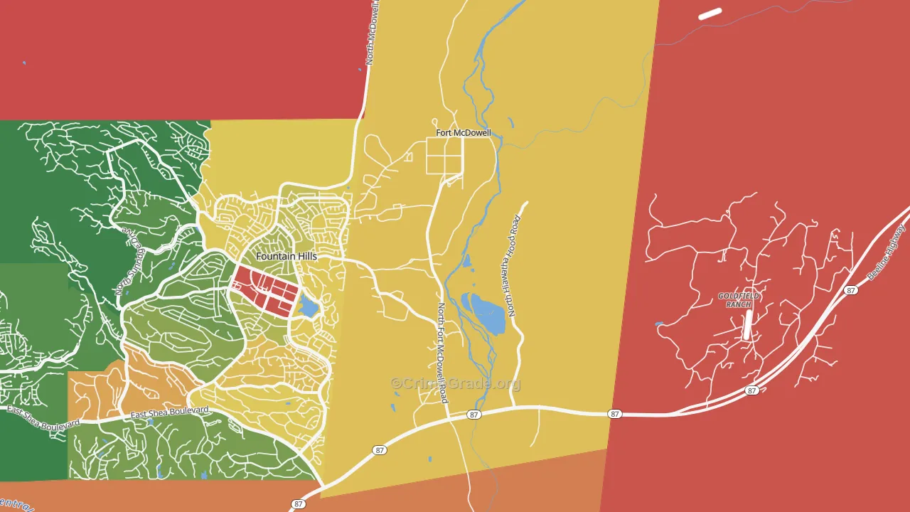 Fort McDowell, AZ Map of Assault Rates