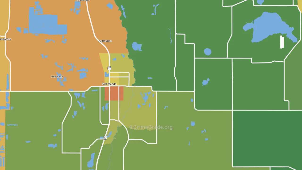 Fort Meade, FL Map of Assault Rates