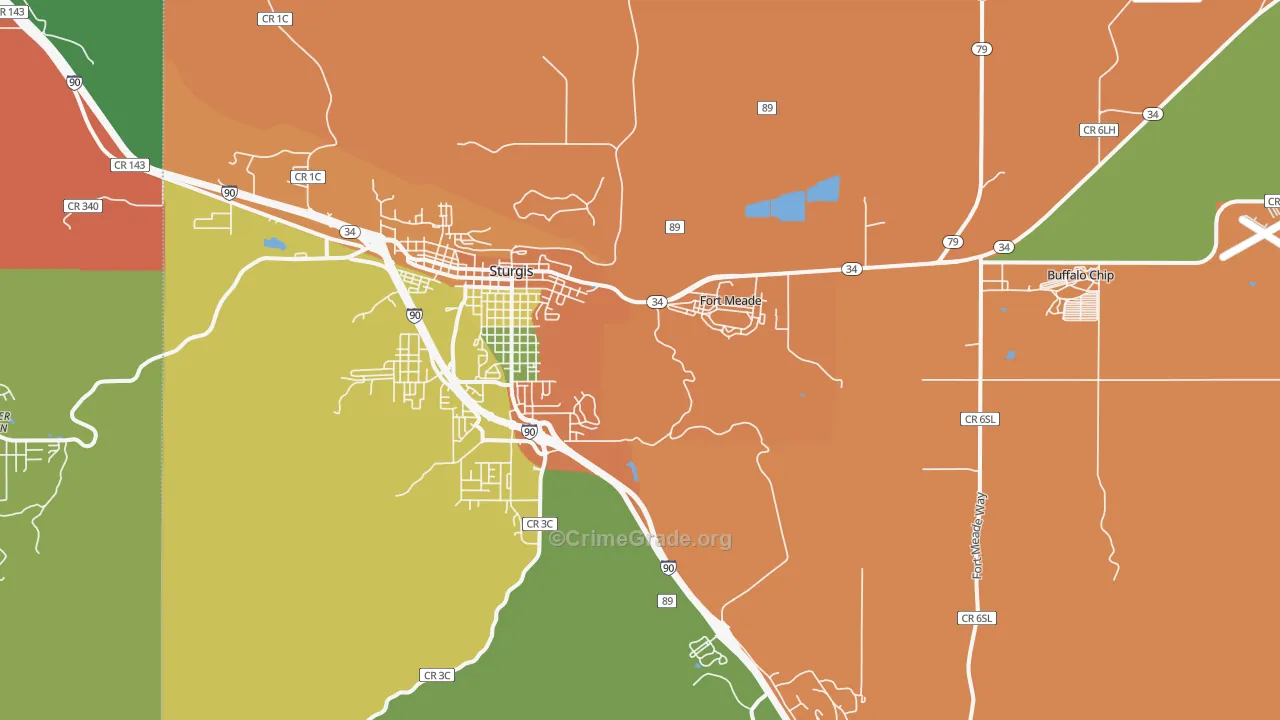 Fort Meade, SD Map of Assault Rates