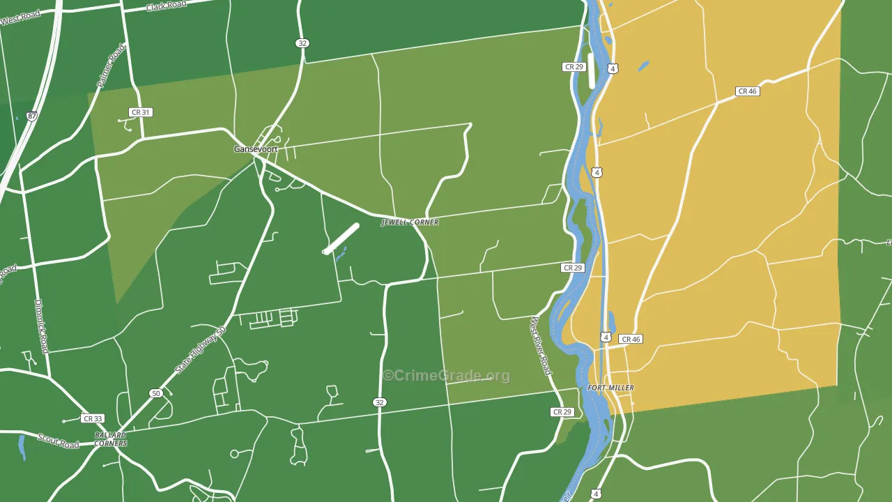 Fort Miller, NY Map of Assault Rates