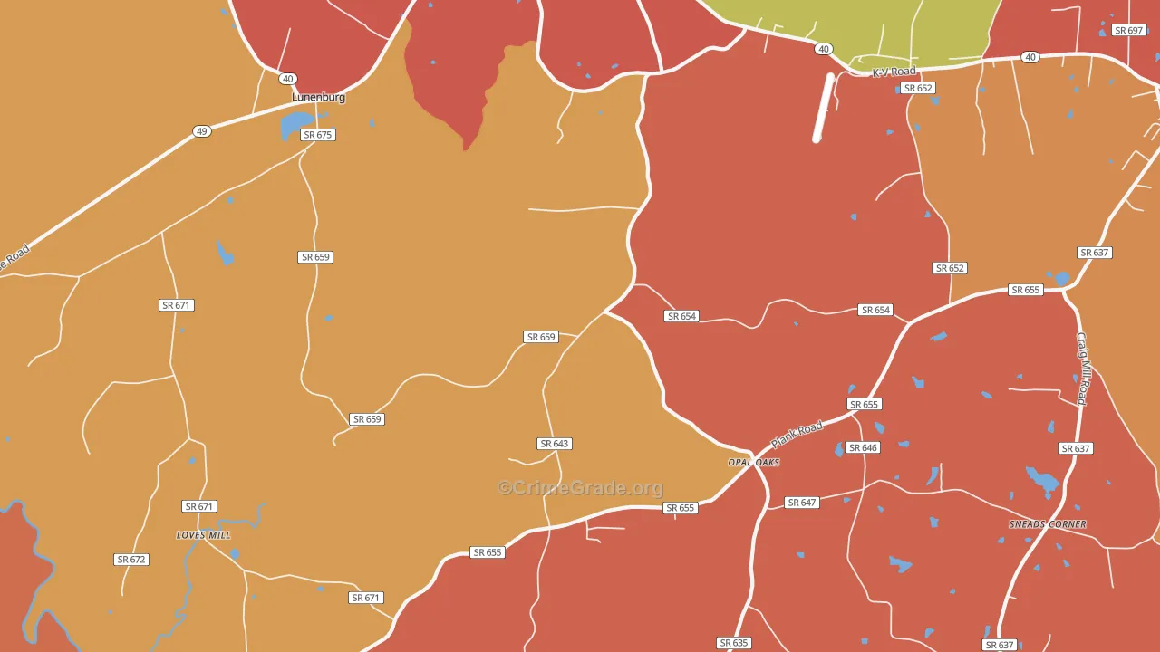 Fort Mitchell, VA Map of Assault Rates
