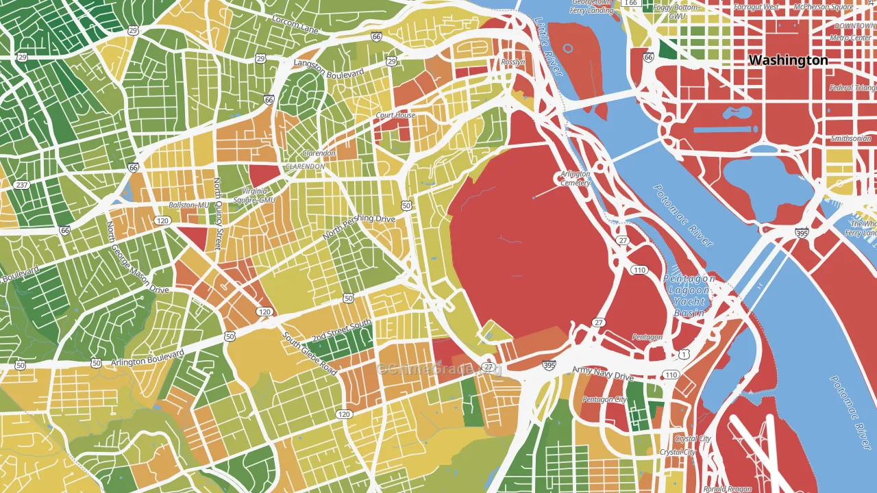 Fort Myer, VA Map of Assault Rates