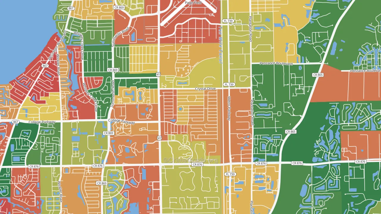 Fort Myers Villas, Villas, FL Map of Assault Rates