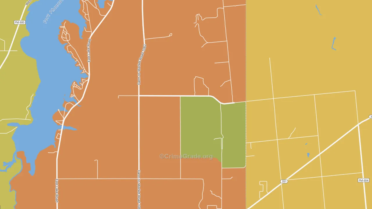 Fort Phantom Area, Abilene, TX Map of Assault Rates