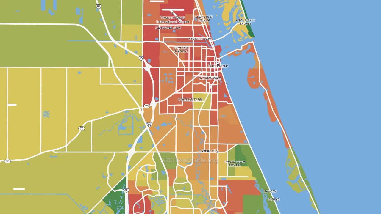 Fort Pierce, FL Map of Assault Rates