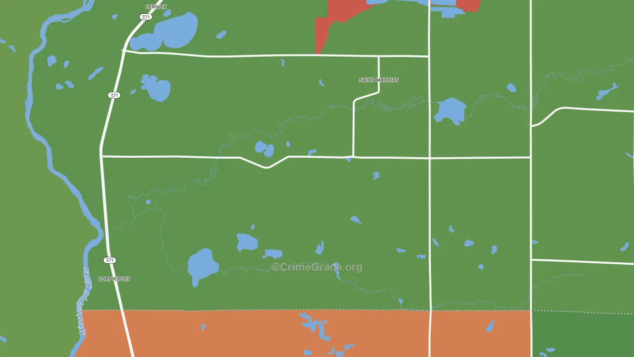 Fort Ripley, MN Map of Assault Rates