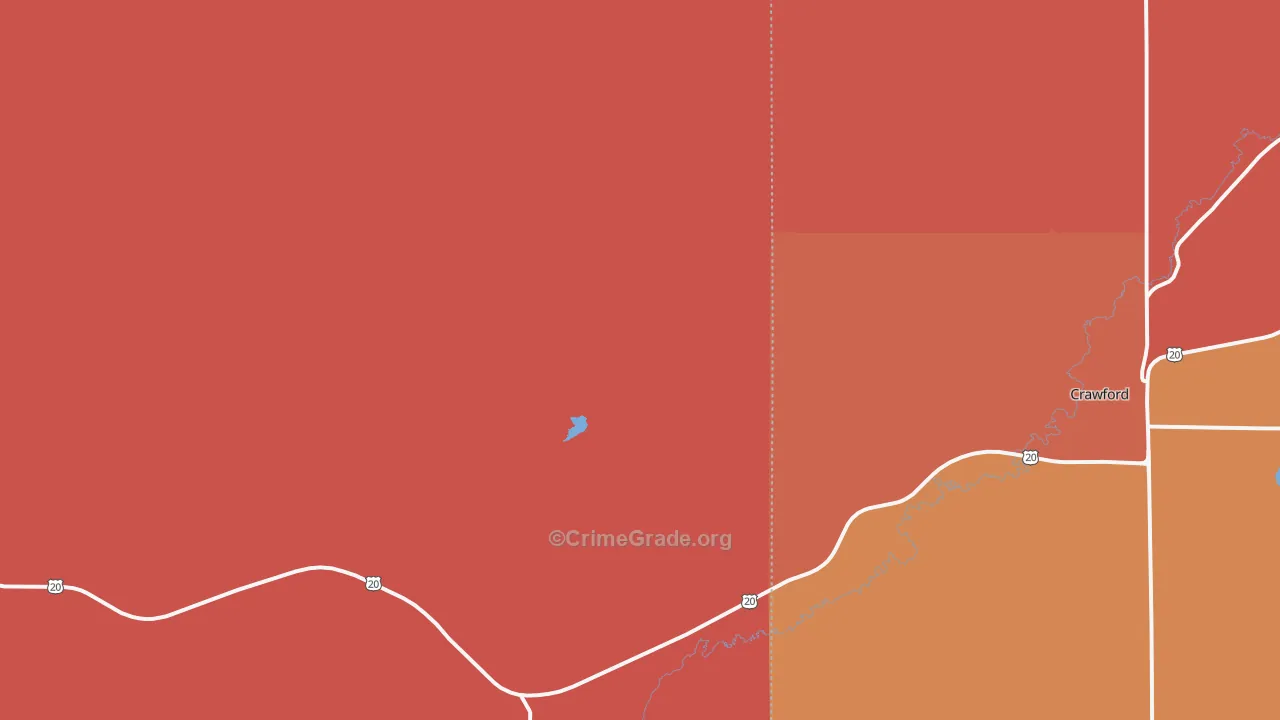 Fort Robinson, NE Map of Assault Rates