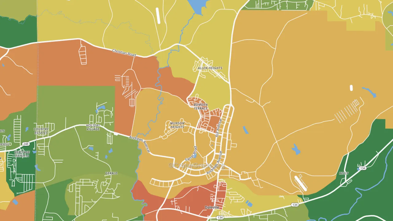 Fort Rucker, AL Map of Assault Rates