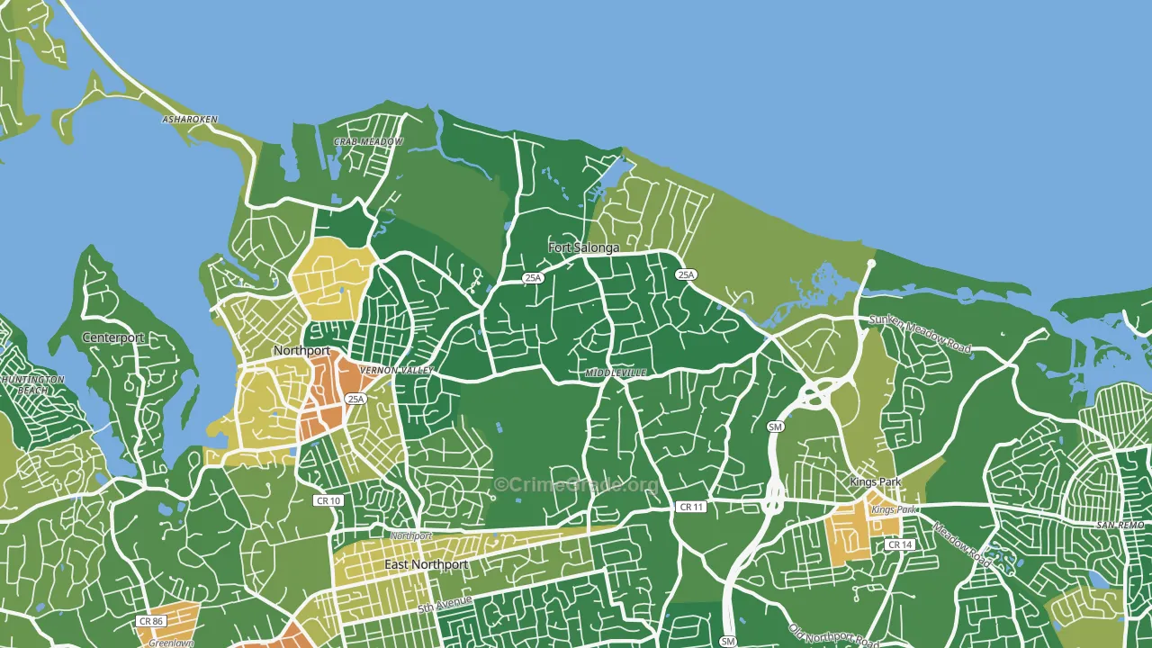Fort Salonga, NY Map of Assault Rates