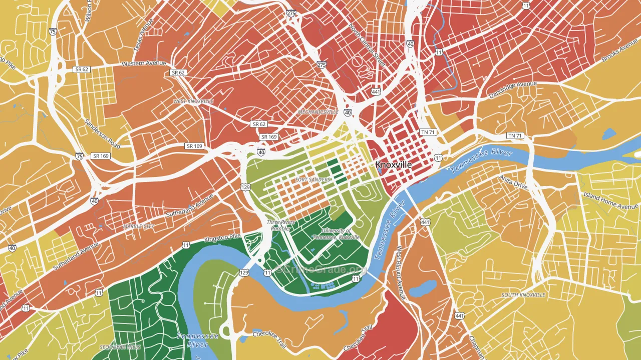 Fort Sanders, Knoxville, TN Map of Assault Rates