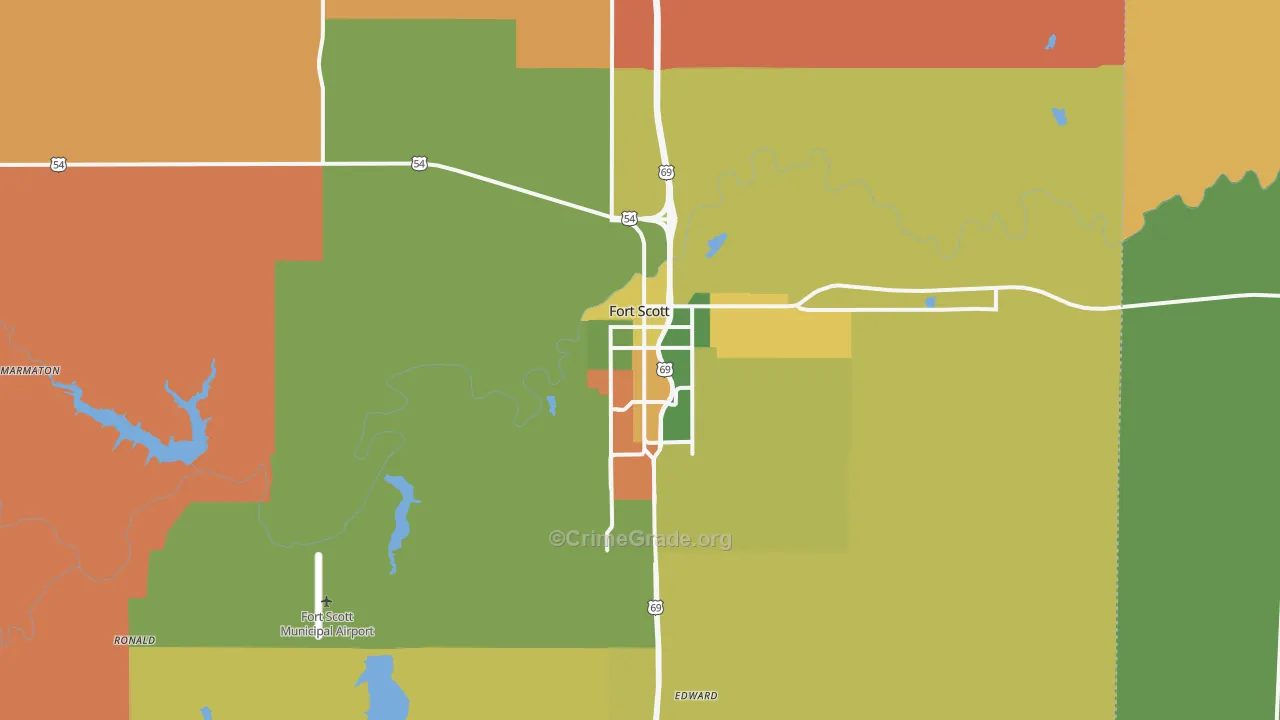 Fort Scott, KS Map of Assault Rates