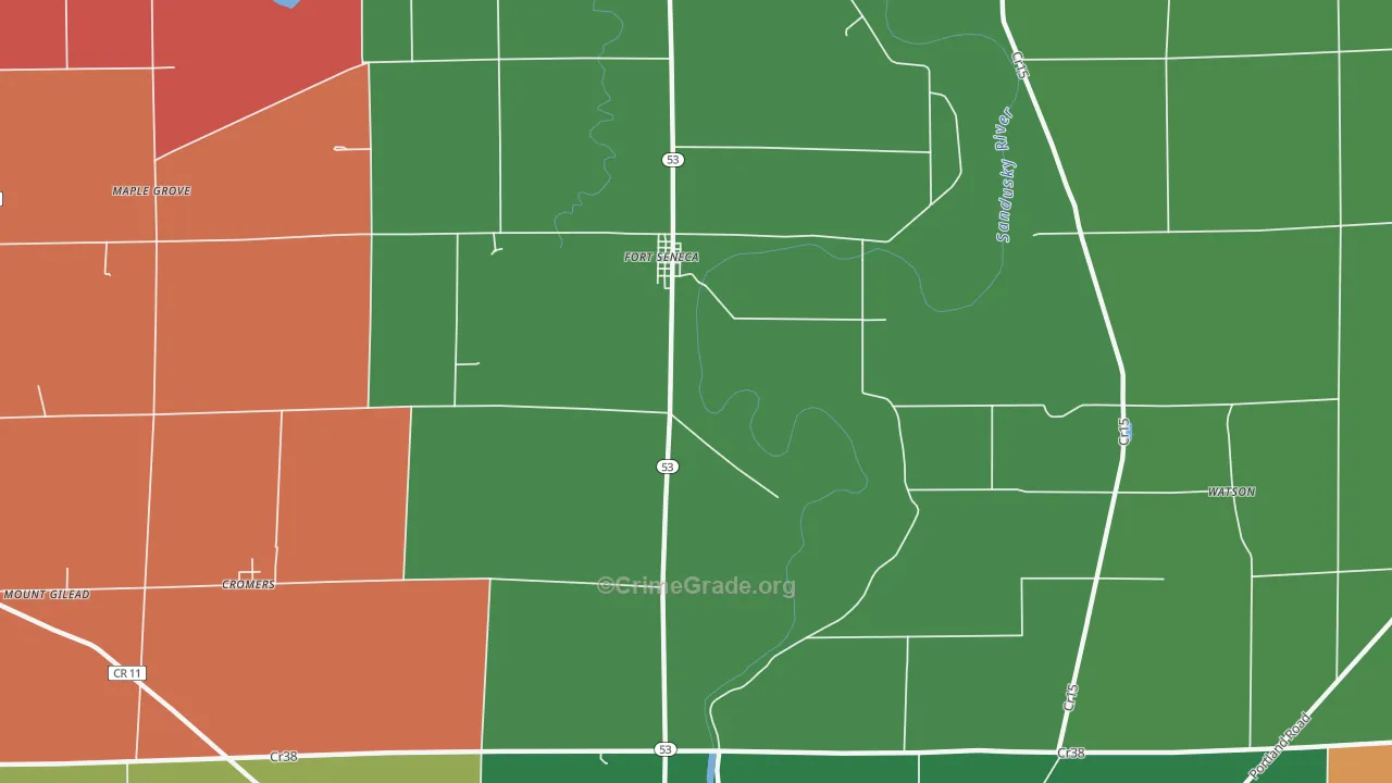 Fort Seneca, OH Map of Assault Rates