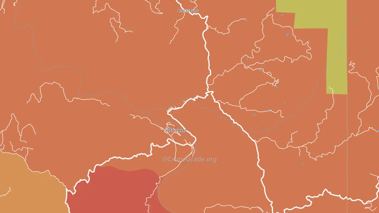 Fort Seward, CA Map of Assault Rates