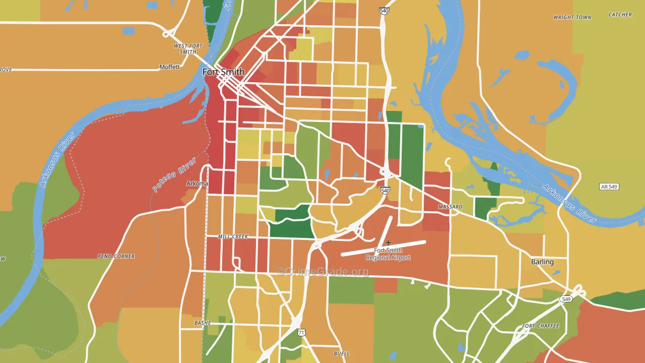 Fort Smith, AR Map of Assault Rates