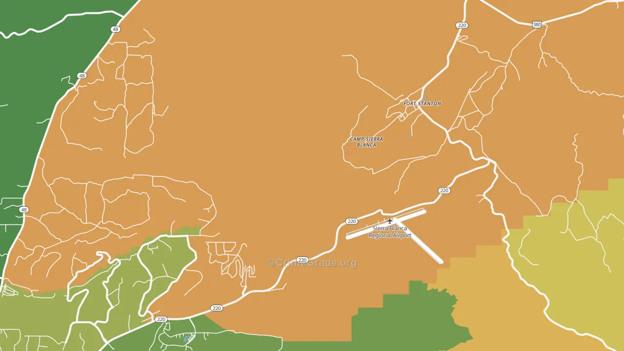 Fort Stanton, NM Map of Assault Rates