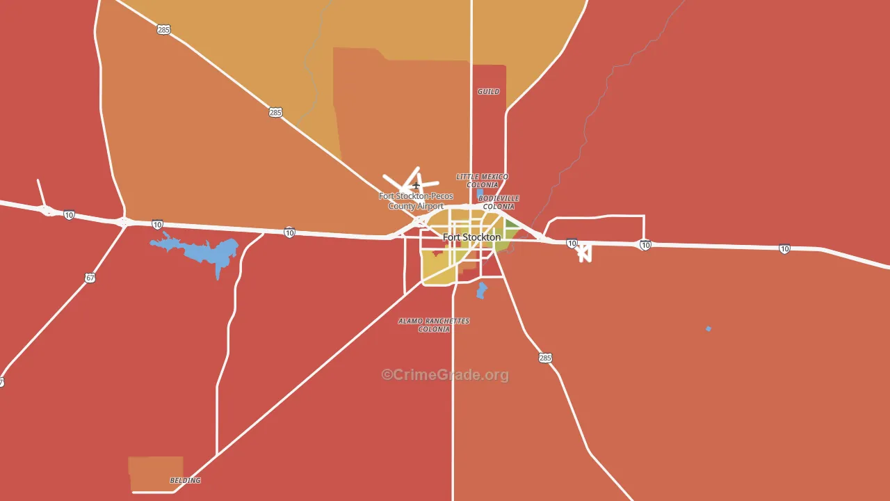 Fort Stockton, TX Map of Assault Rates
