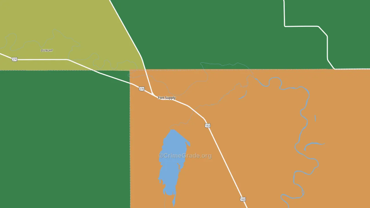Fort Supply, OK Map of Assault Rates