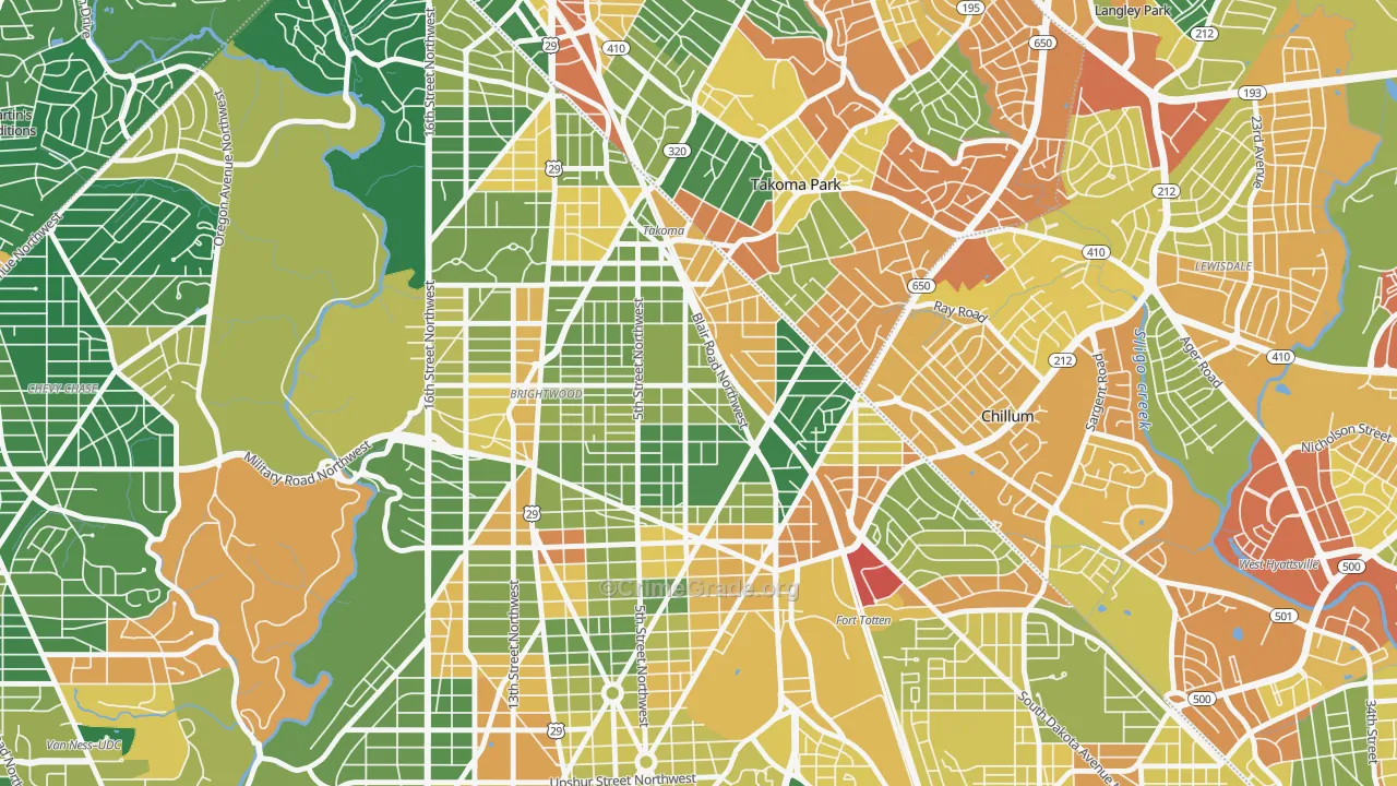 Fort Totten-Upper Northeast, Washington, DC Map of Assault Rates