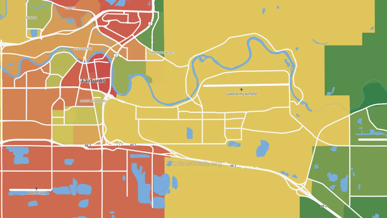 Fort Wainwright, AK Map of Assault Rates