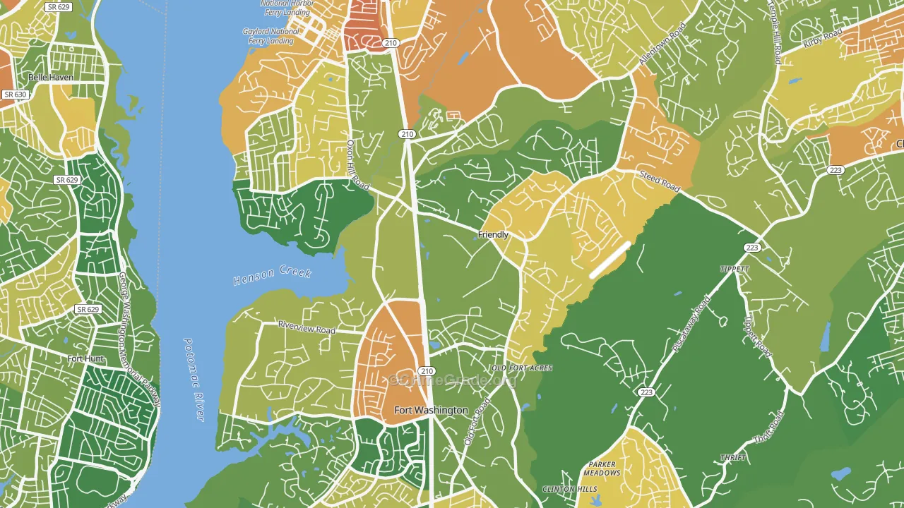 Fort Washington, MD Map of Assault Rates