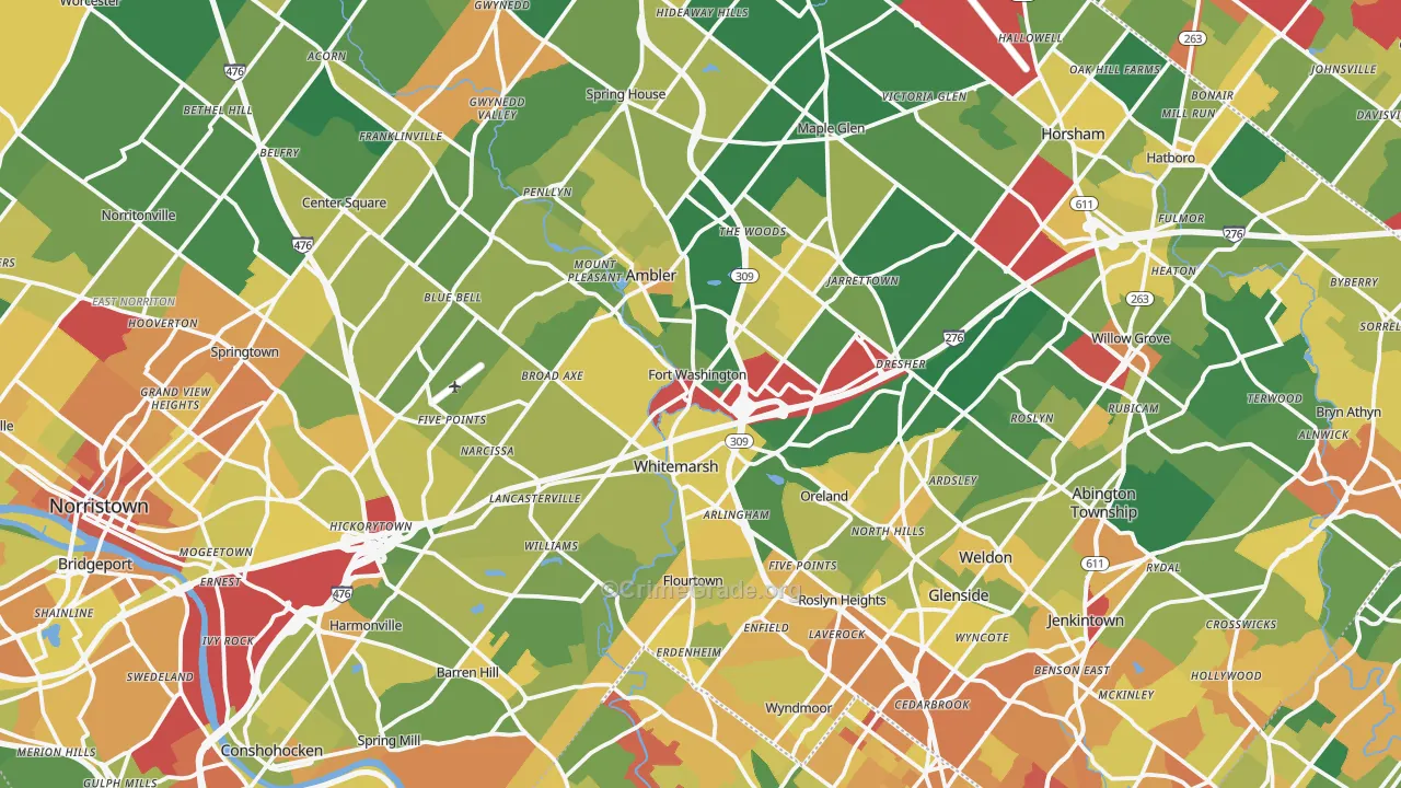 Fort Washington, PA Map of Assault Rates