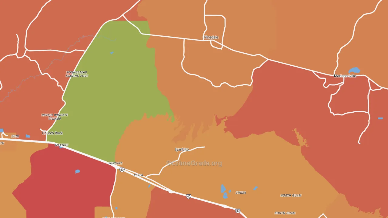 Fort Wingate, NM Map of Assault Rates