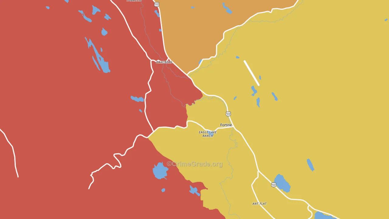 Fortine, MT Map of Assault Rates