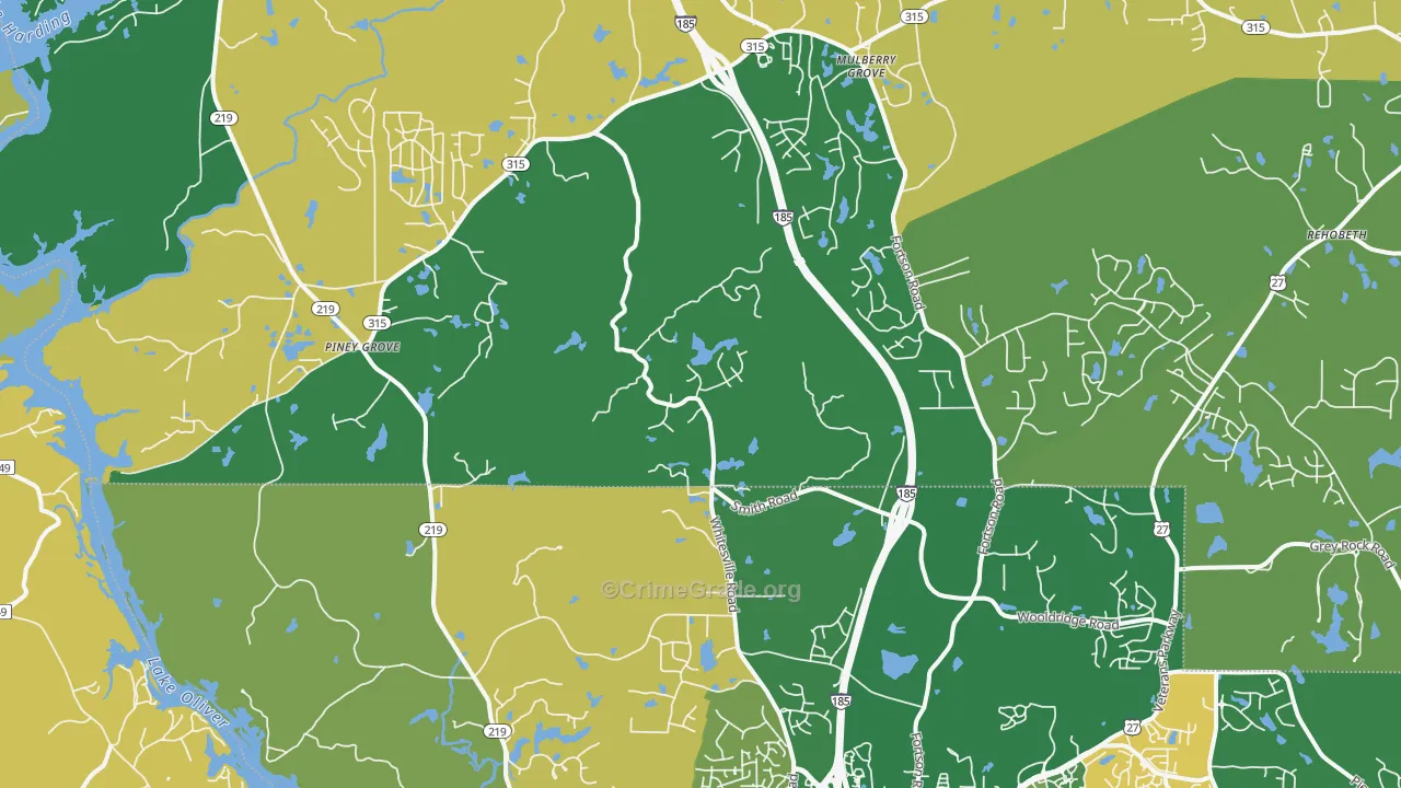 Fortson, GA Map of Assault Rates