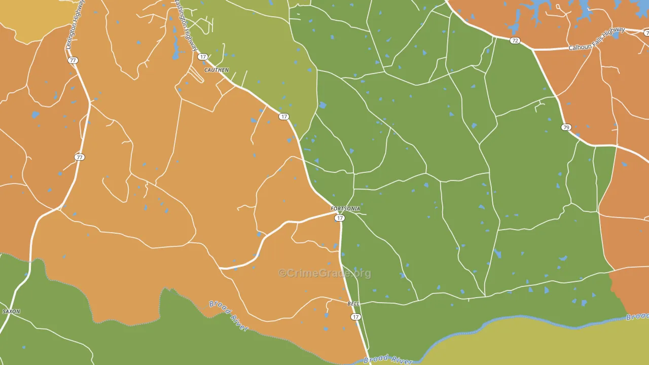 Fortsonia, GA Map of Assault Rates