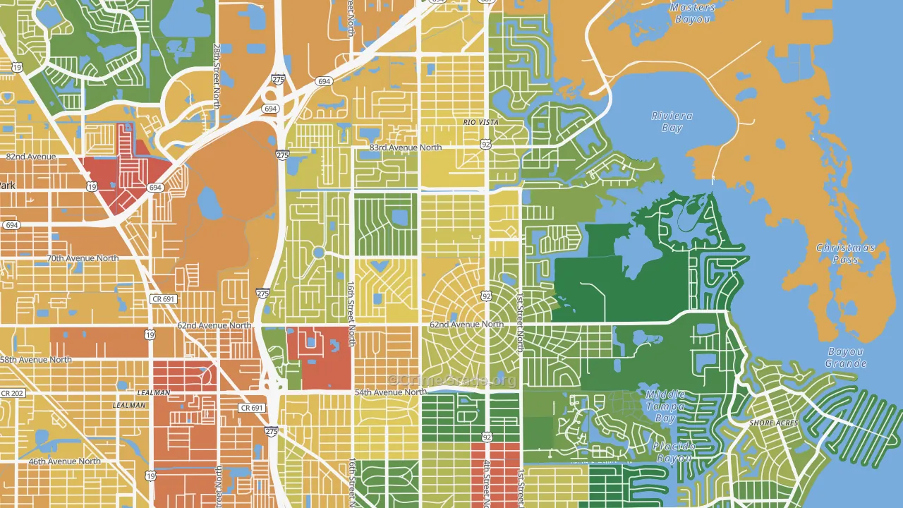 Fossil Park, St. Petersburg, FL Map of Assault Rates