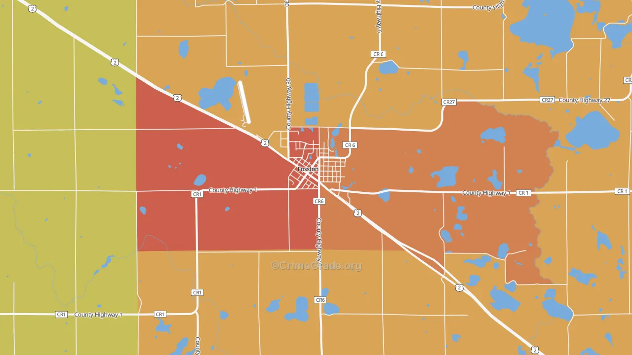 Fosston, MN Map of Assault Rates