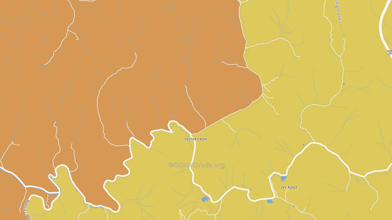 Foster Creek, NC Map of Assault Rates