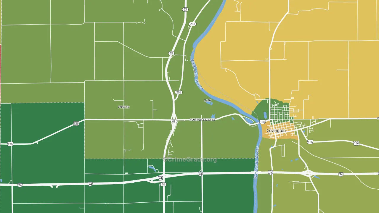 Foster, IN Map of Assault Rates