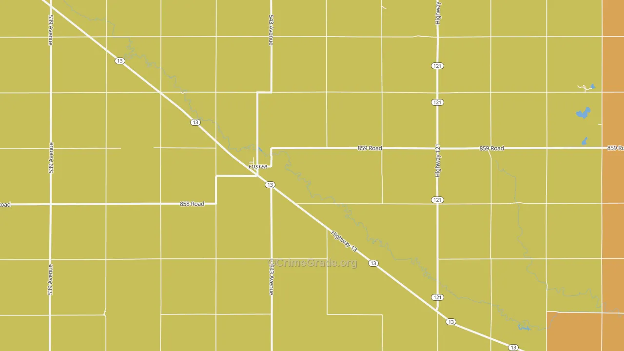 Foster, NE Map of Assault Rates