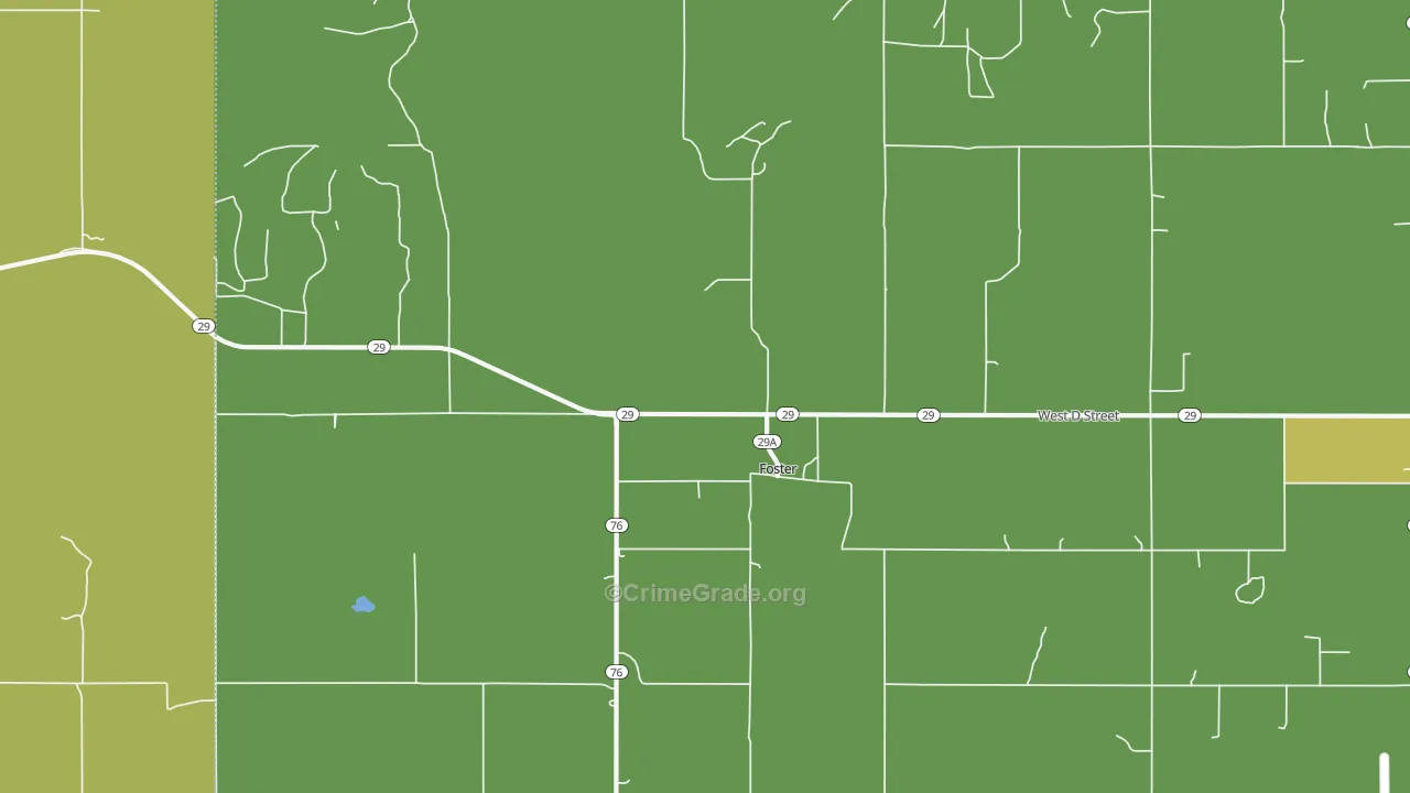 Foster, OK Map of Assault Rates