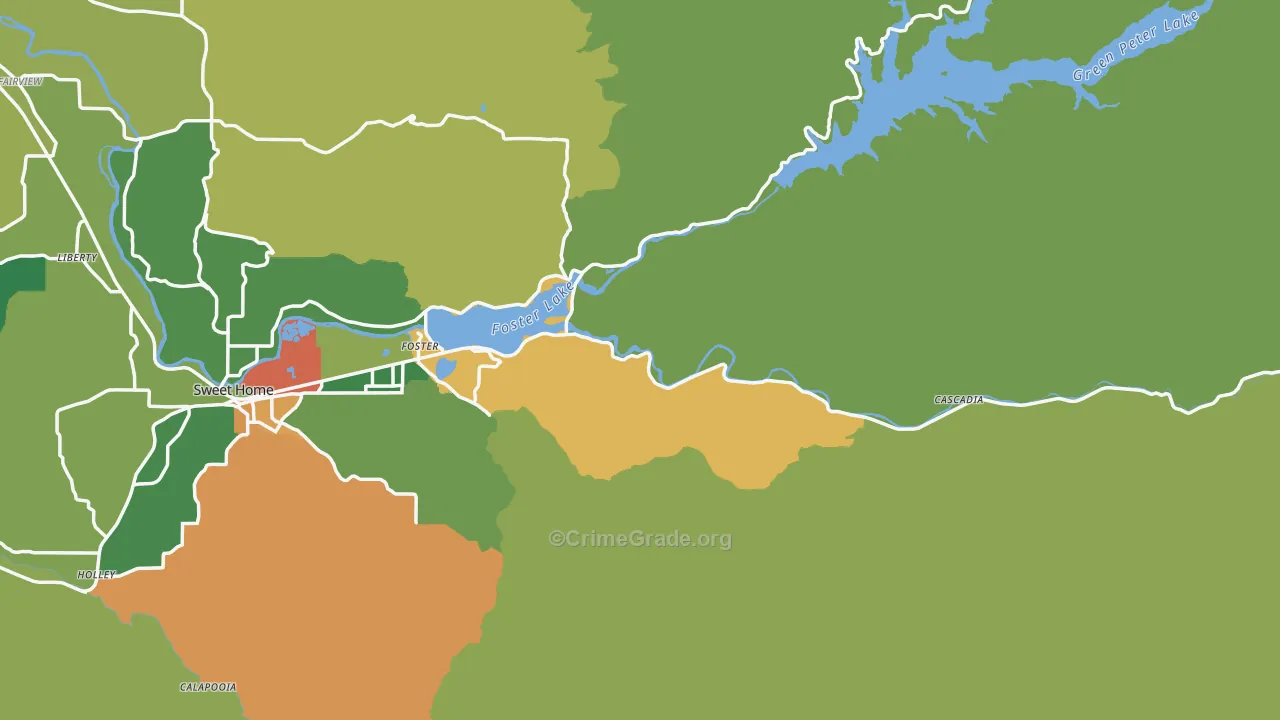 Foster, OR Map of Assault Rates
