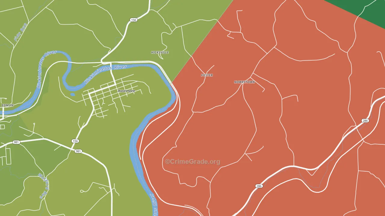 Foster, PA Map of Assault Rates