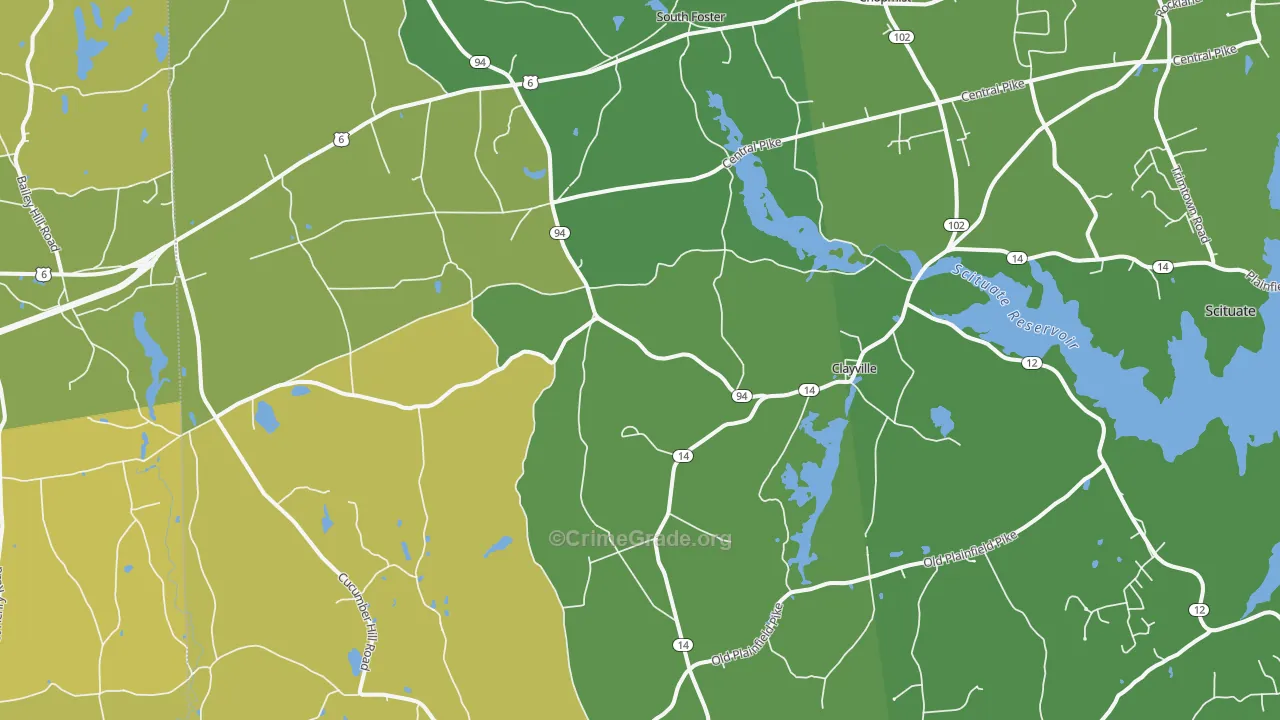 Foster, RI Map of Assault Rates