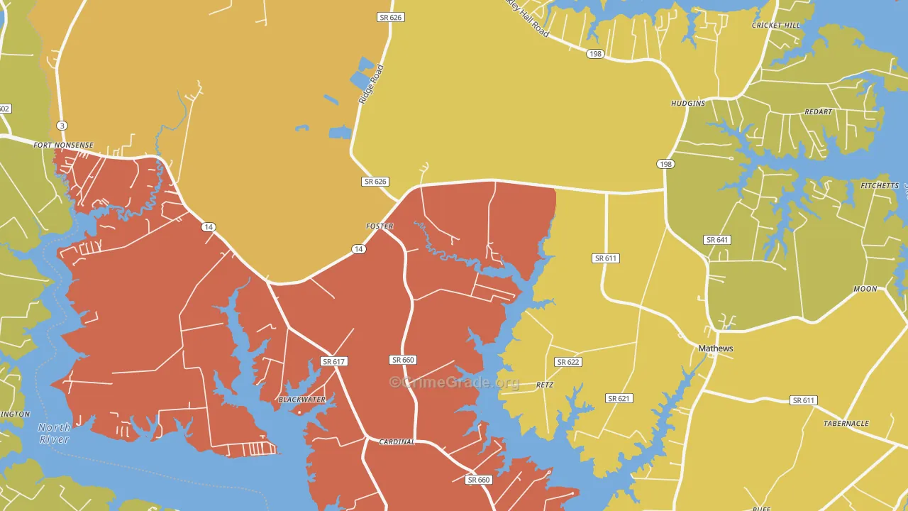 Foster, VA Map of Assault Rates
