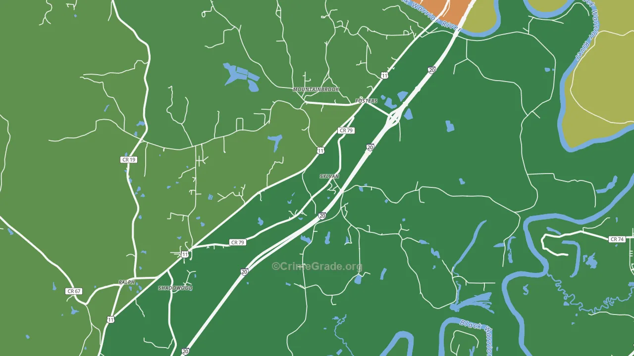 Fosters, AL Map of Assault Rates