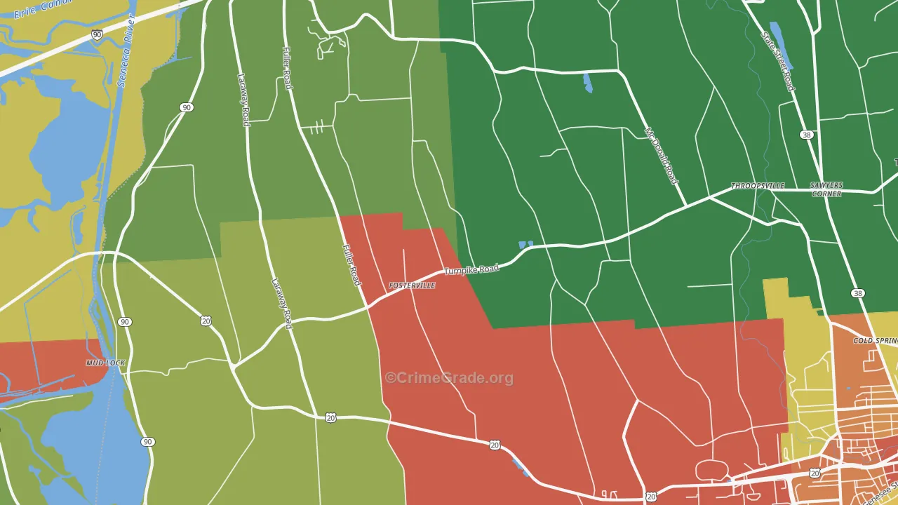 Fosterville, NY Map of Assault Rates