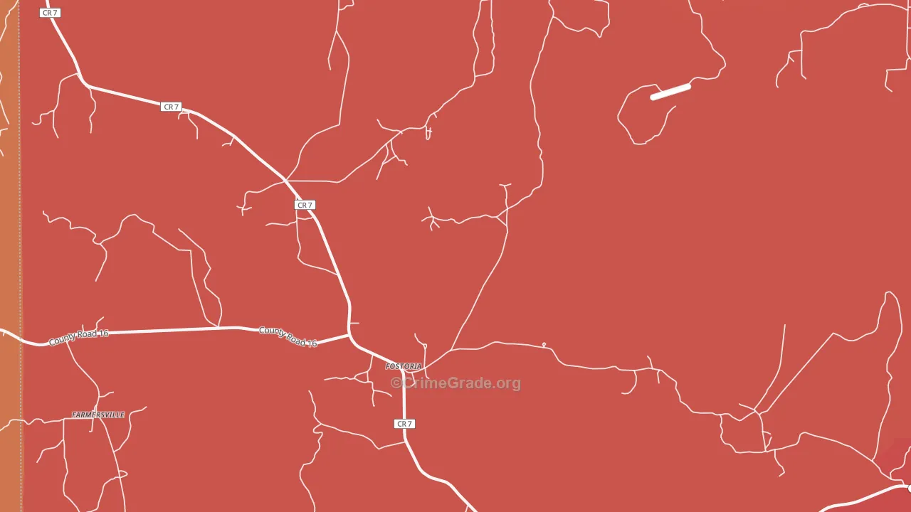 Fostoria, AL Map of Assault Rates