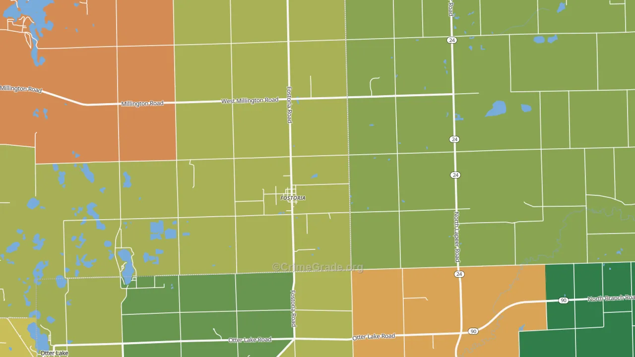 Fostoria, MI Map of Assault Rates