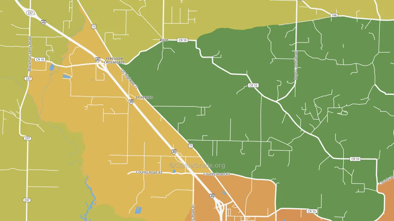 Fouke, AR Map of Assault Rates
